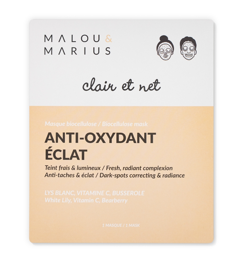 Malou &amp; Marius | Masque Clair et Net : Anti- oxydant - Éclat NEW FORMULE