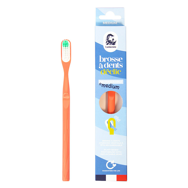 Lamazuna | Brosse à dents rechargeable - Medium Declic - Rouge corail