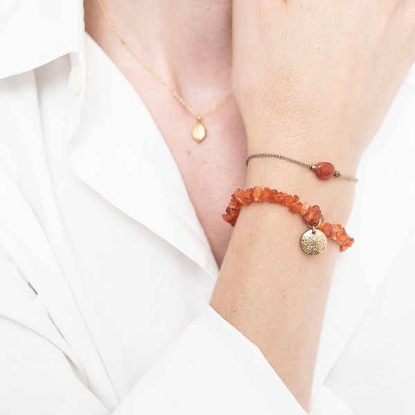 A Beautiful Story | Bracelet Gemstone - Carnelian Gold