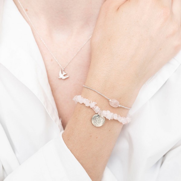 A Beautiful Story | Bracelet Gemstone - Rose Quartz Silver