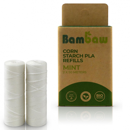 Bambaw | Recharge Fil dentaire en Bioplastique : 2x50m