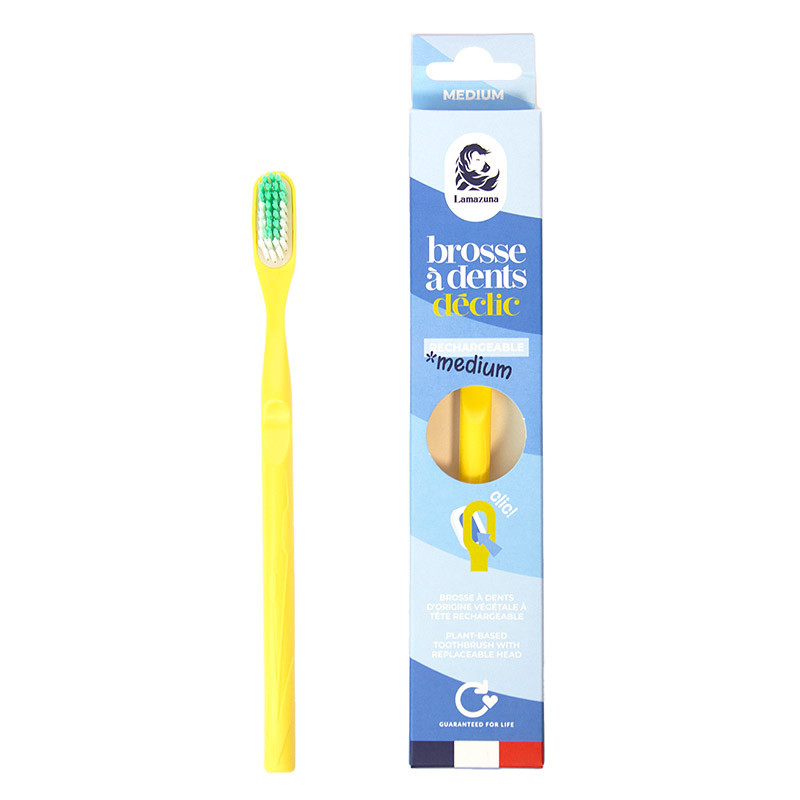 [LMZ-305070] Lamazuna | Brosse à dents rechargeable - Medium Declic - Jaune Mimosa