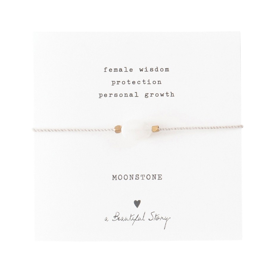 [ABS-BL22374] A Beautiful Story | Bracelet Gemstone - Moonstone Gold