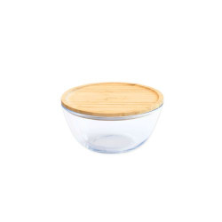 [PEB-PKV-011] Pebbly | Bol en verre avec couvercle en bambou -770 ml