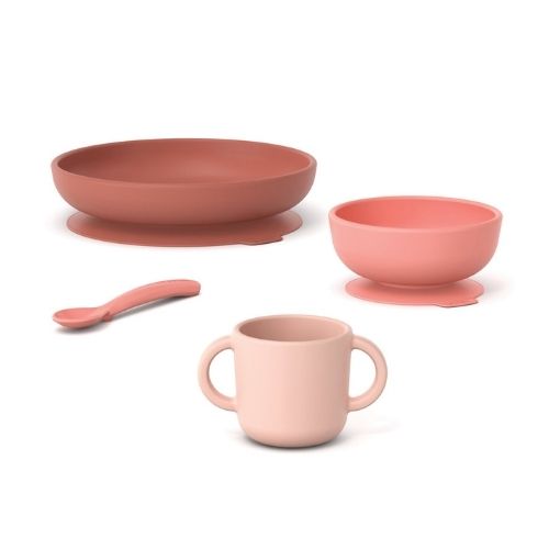 [EKO-90345] Ekobo | Bambino Silicone - Coffret Repas Bébé en silicone Premium - Coral