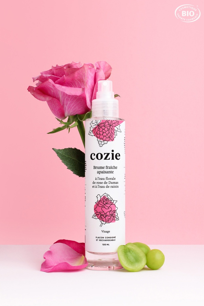 [COZ-VE0042] Cozie |  Brume fraîche apaisante - à l’eau florale de rose et à l’eau de raisin