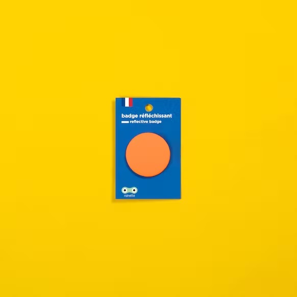 [RAI-BADG-ORA-PT] Rainette | Petit badge réfléchissant | Orange