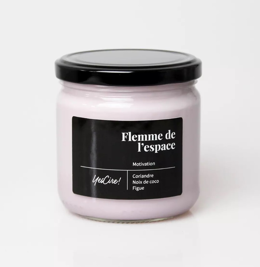 [YES-REF_008] YESCIRE | Bougie "motivation" - Flemme de l'espace - Flemme like you