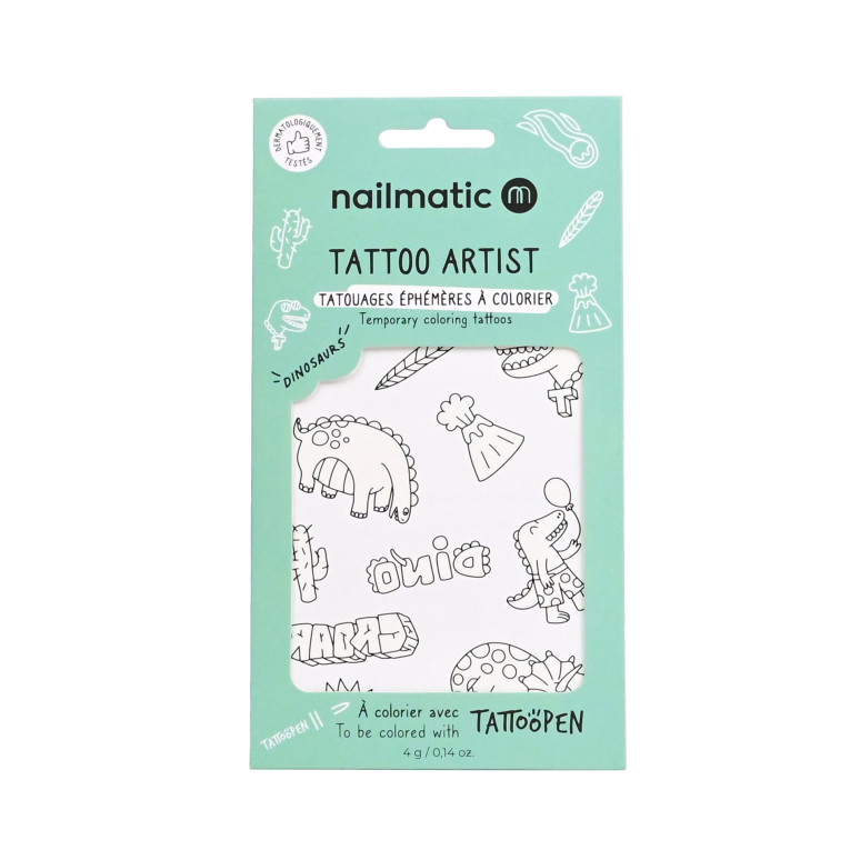 [NAI-150TDINOSAURS] Nailmatic | 12 Tatouages à colorier - Dinosaures