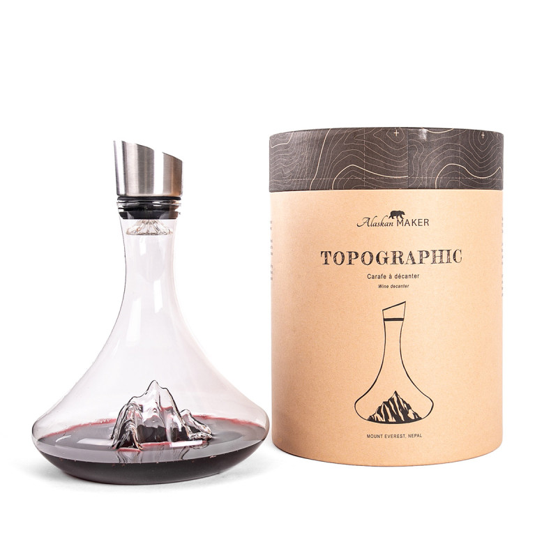 [AMA-OPO-C-E] Alaskan Maker | Carafe à vin TOPOGRAPHIC : Mont Everest