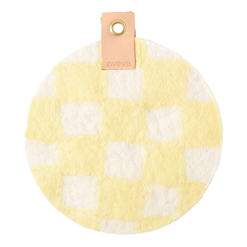 [AVE-2409] Aveva Design | Dessous de plat Rond - Checked lemon