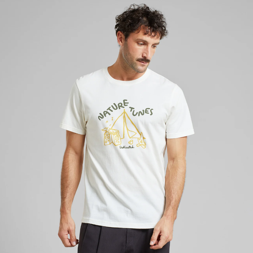 DEDICATED | T-shirt Stockholm Nature Tunes Off-White - Whisper White