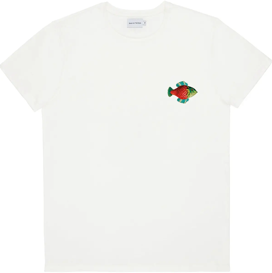 BASK IN THE SUN | T-shirt natural strawberry fish