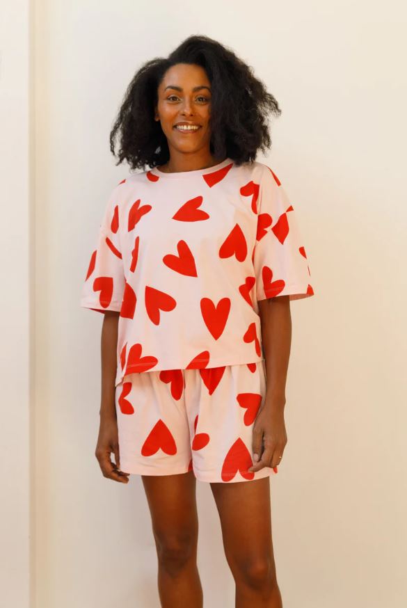 WE ARE JOLIES | Pijama court en coton biologique - Mi Amor Rose