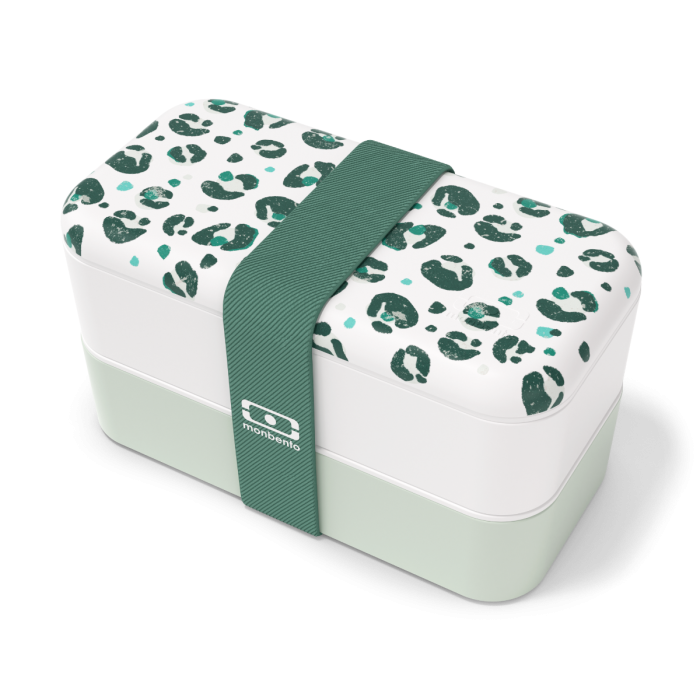 [BEN-11124118] Mon Bento | Lunch Box Bento - MB Original Bleu Natural - Vert Leopard