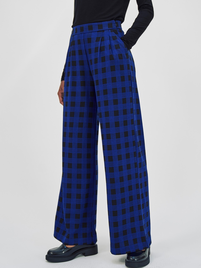 MADEMOISELLE YEYE | Pantalon Lizzy Stardust Palazzo - Checker Blue