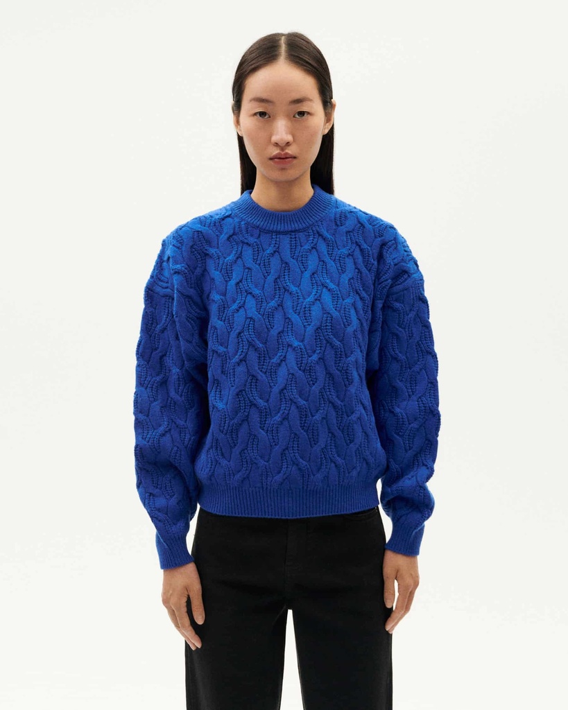 THINKING MU | pull laine bleue Carmen 