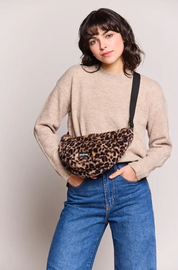 [HIN-ANDREA FOURRURE LEOPARD] HindBag | Sac banane Andréa - Fourrure Léopard