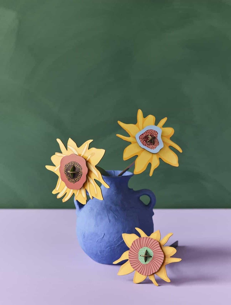 [STR-FLOW21] Studio Roof | Bouquet d'artiste en carton recyclé - Les tournesols de Van Gogh