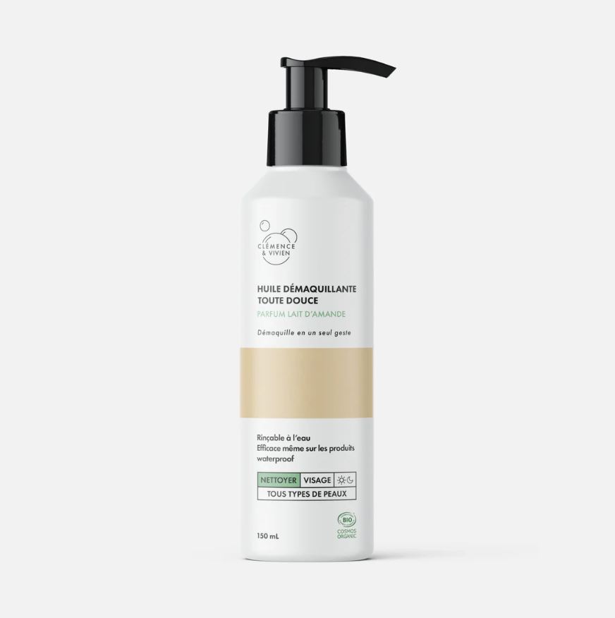 [CLE-HUILE-DEMAQ] Clémence et Vivien | Huile démaquillante Toute douce - Lait d'Amande  150ML NEW