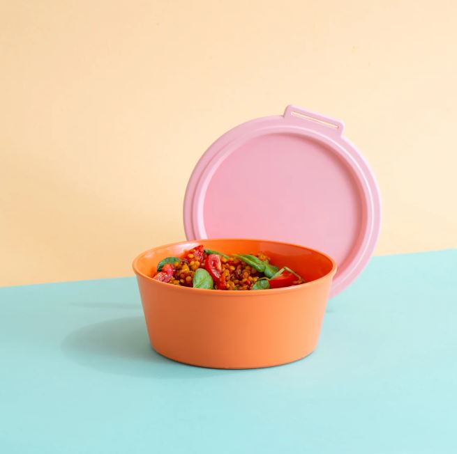 [KOZ-8372266] Koziol | Bol avec couvercle Nora 1,3L - Strong coral/sweet pink
