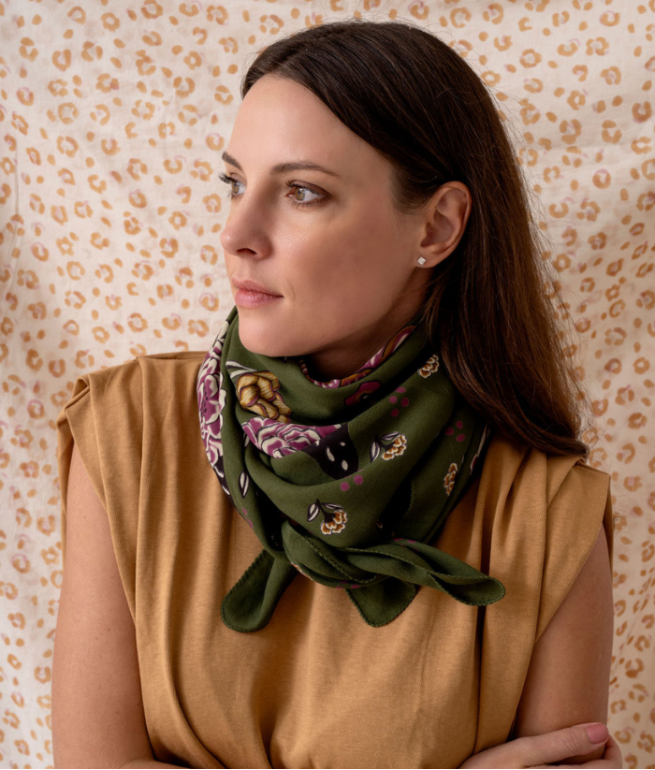 [BIN-FL_MIN_KHA] Bindi Atelier | Grand foulard indien - Mindi Khaki