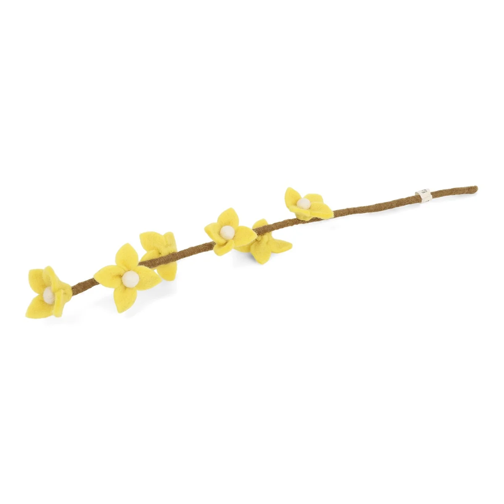 [GRY-10534] GRY &amp; SIF |  Fleurs en laine bouillie - Fleurs jaune clair sur tige