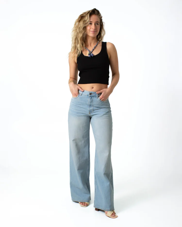 Kuyichi | Harper Loose Flare Light Blue