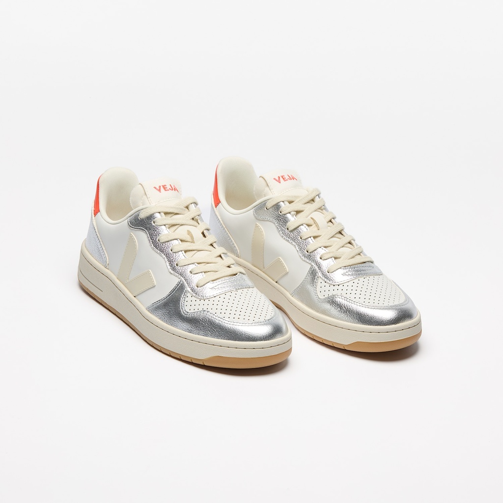 VEJA | Baskets V-10 Prime - White Pierre Silver