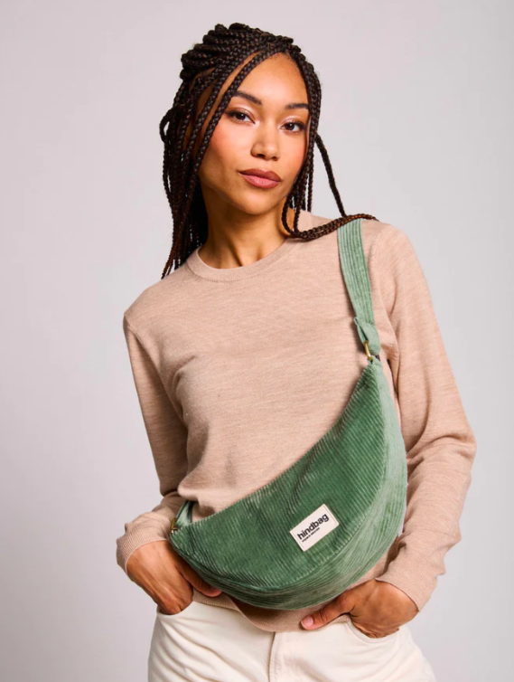 [HIN-ANDREA_VEL_VE] HindBag | Sac banane Demi Lune - Andrea Velours Vert d'eau